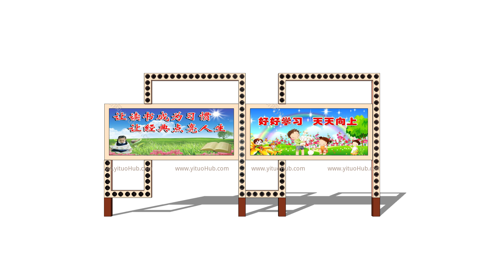 现代宣传栏 宣传牌 公告栏 文化栏