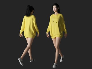 现代清纯美女人物模型