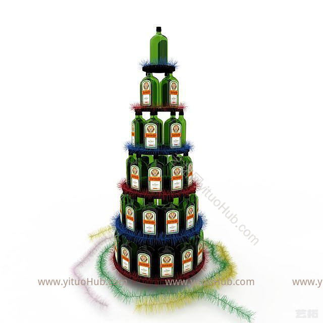 现代节日酒吧陈设模型