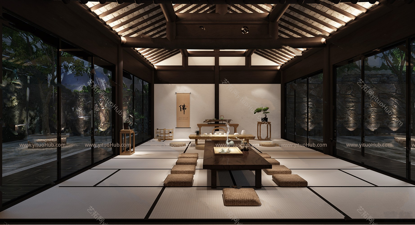 中式茶室模型