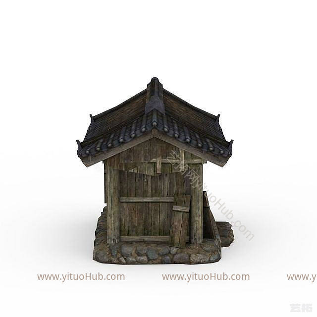 现代剑灵游戏场景木屋模型