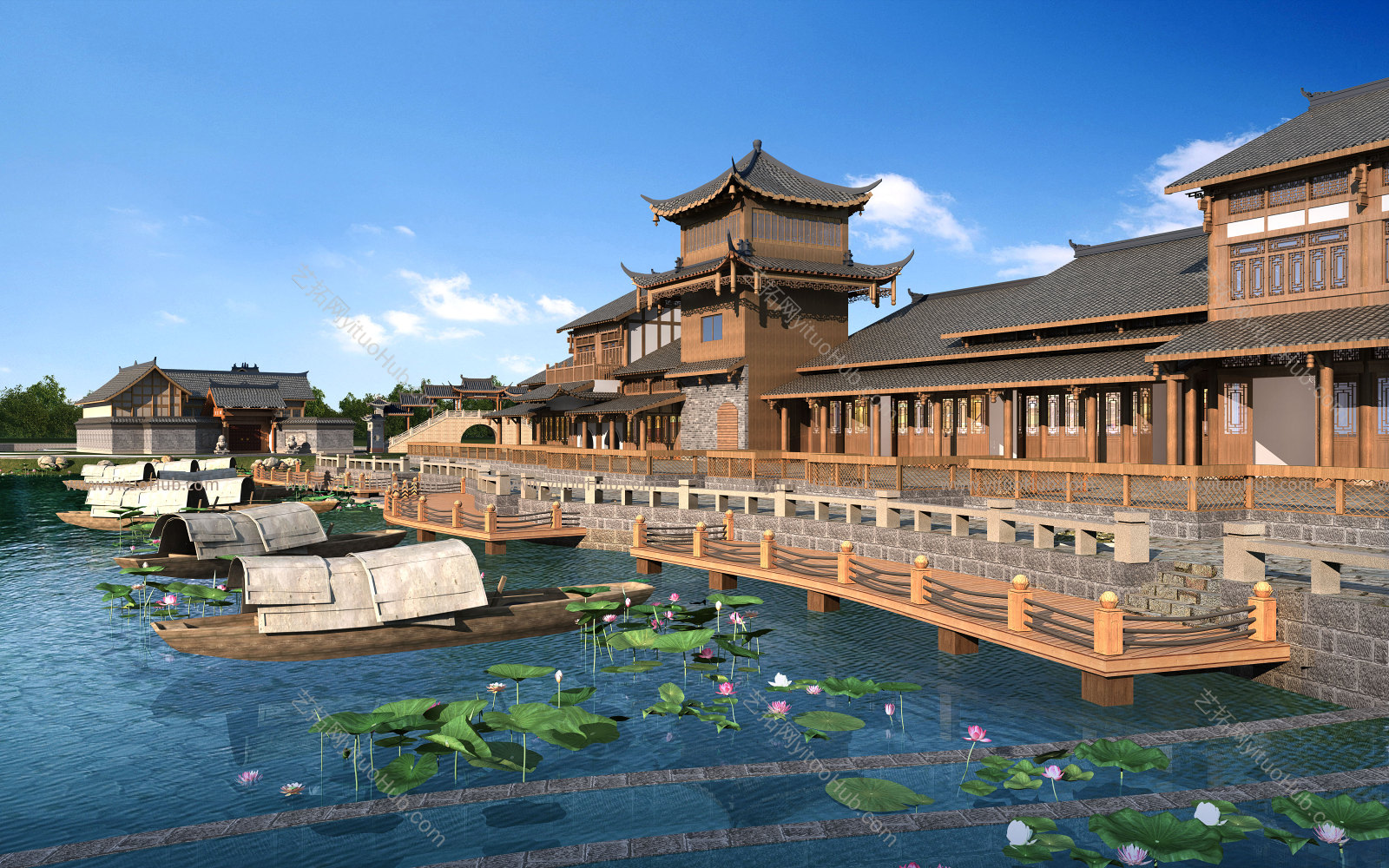 中式建筑 古建 仿古建筑