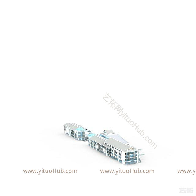 现代建筑楼群模型