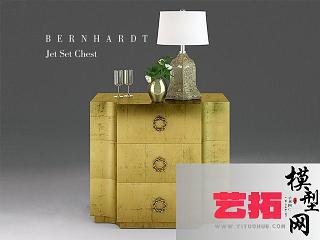现代金色床头柜
