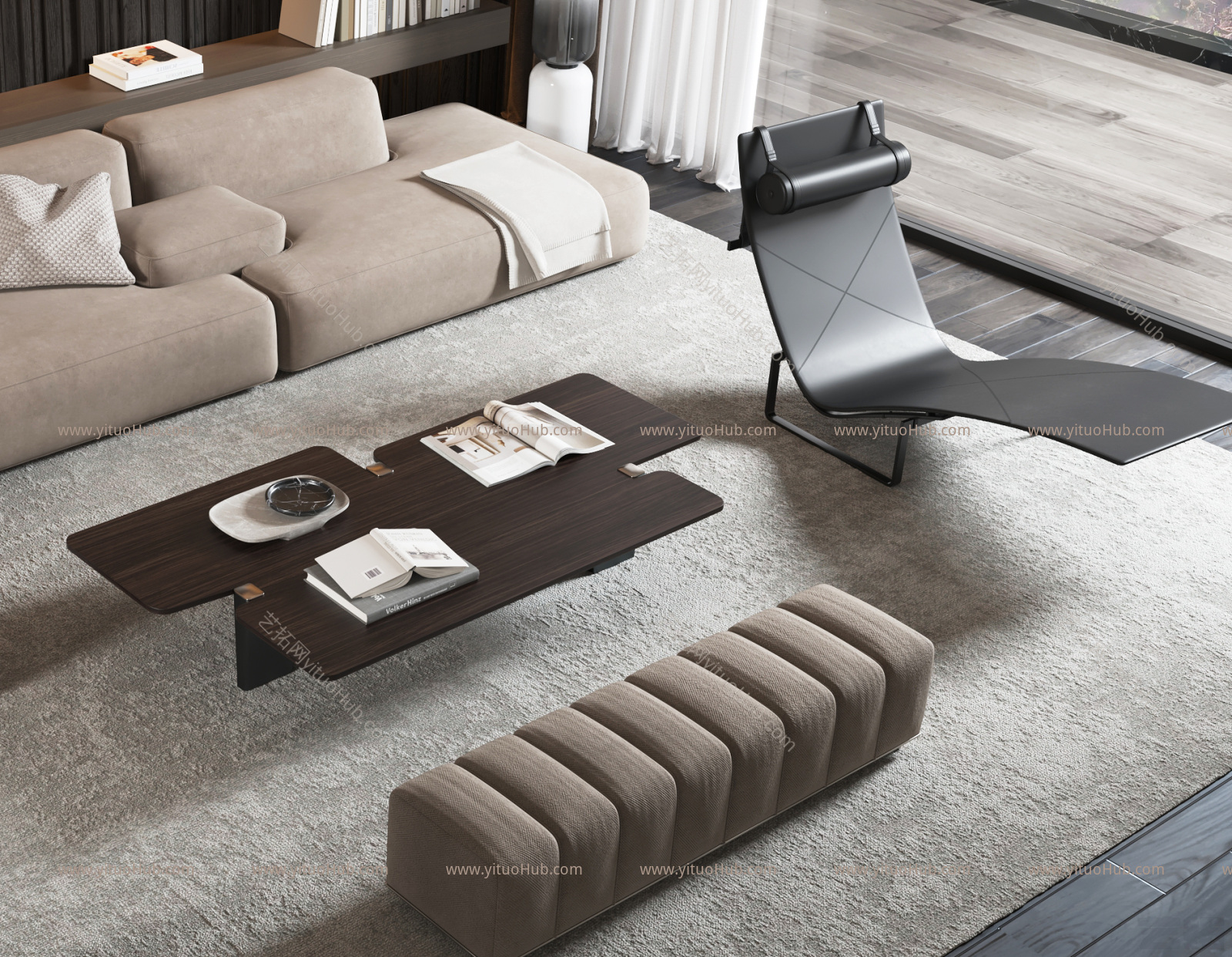 Minotti 现代沙发茶几组合
