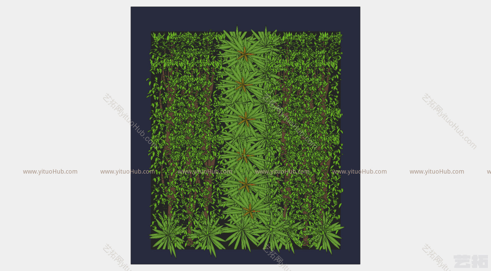 现代装饰植物 绿植墙组合 