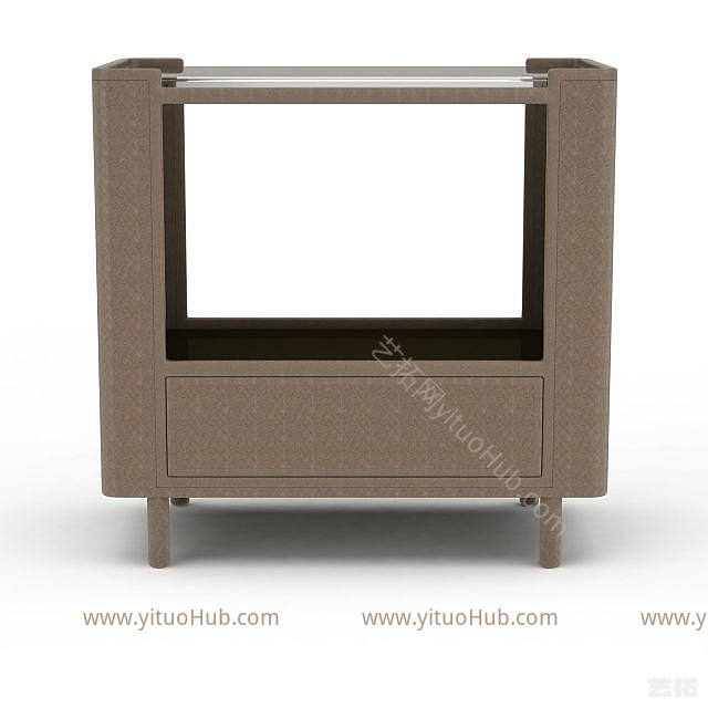 现代玻璃桌子模型