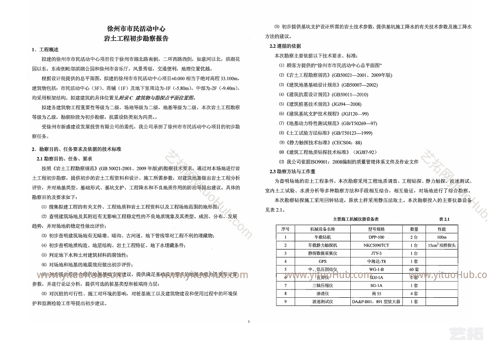  徐州市市民活动中心岩土工程勘察报告