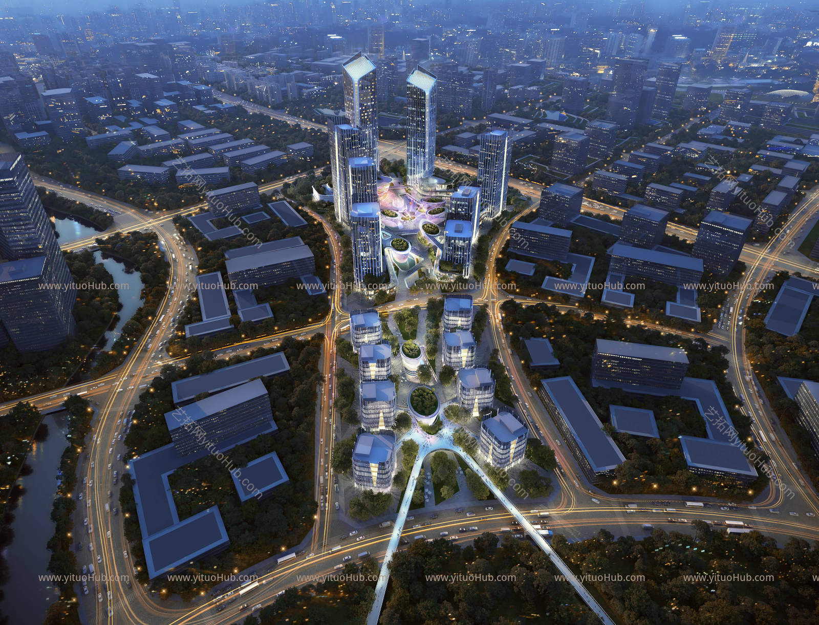 城市建筑鸟瞰图