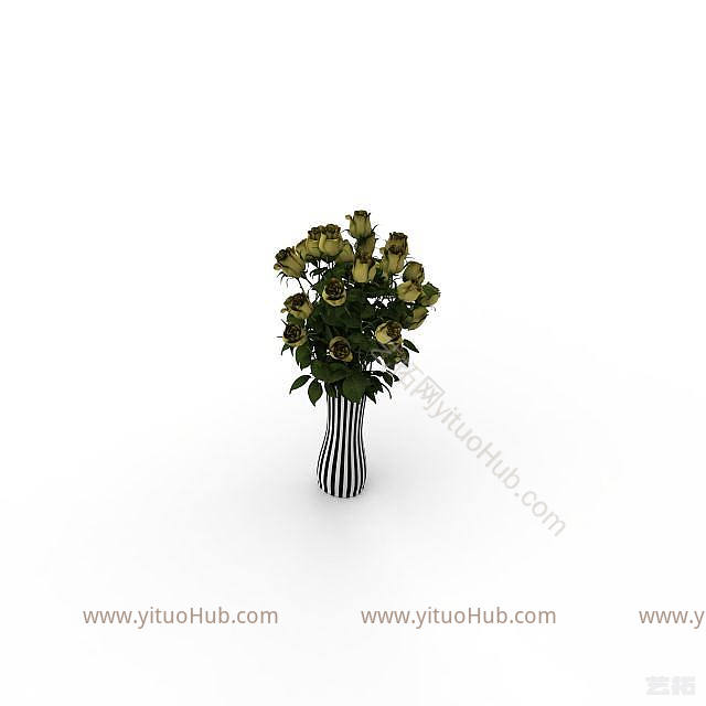 现代室内绿色植物模型