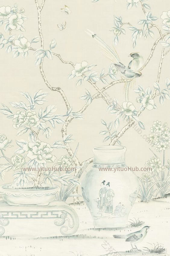 中式欧式花鸟壁纸贴图 (248)