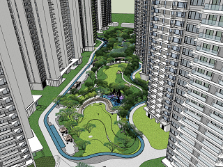 现代小区景观住宅景观