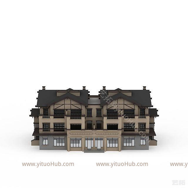 简欧欧式房屋建筑模型