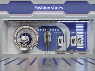 现代潮牌服装店橱窗