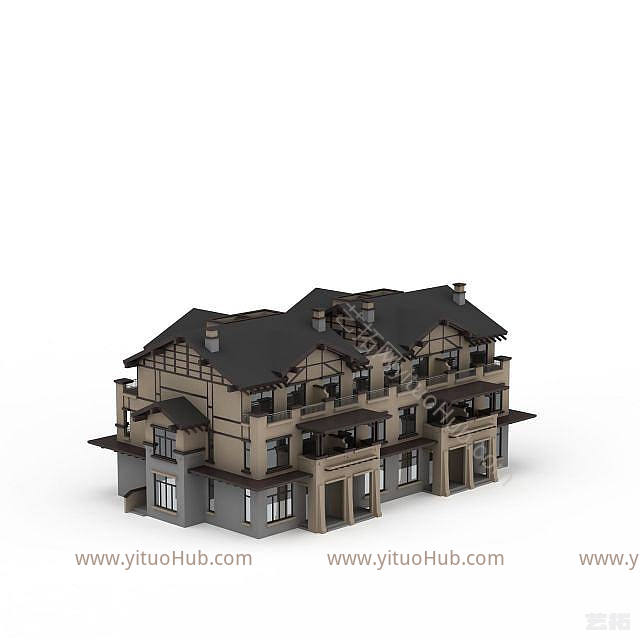 简欧欧式房屋建筑模型