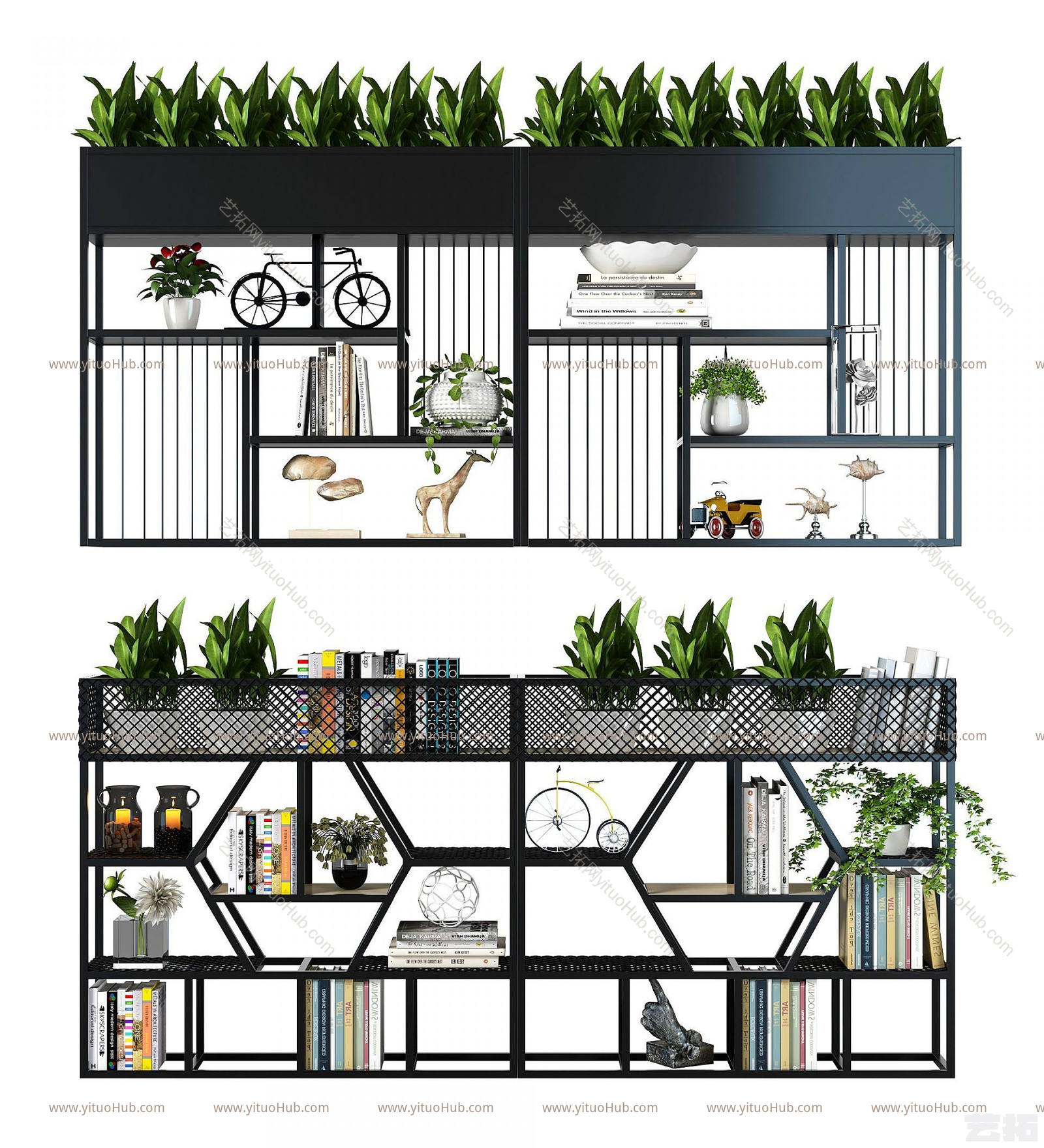 工业LOFT工业风装饰架模型