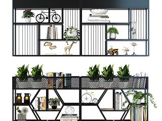 工业LOFT工业风装饰架模型