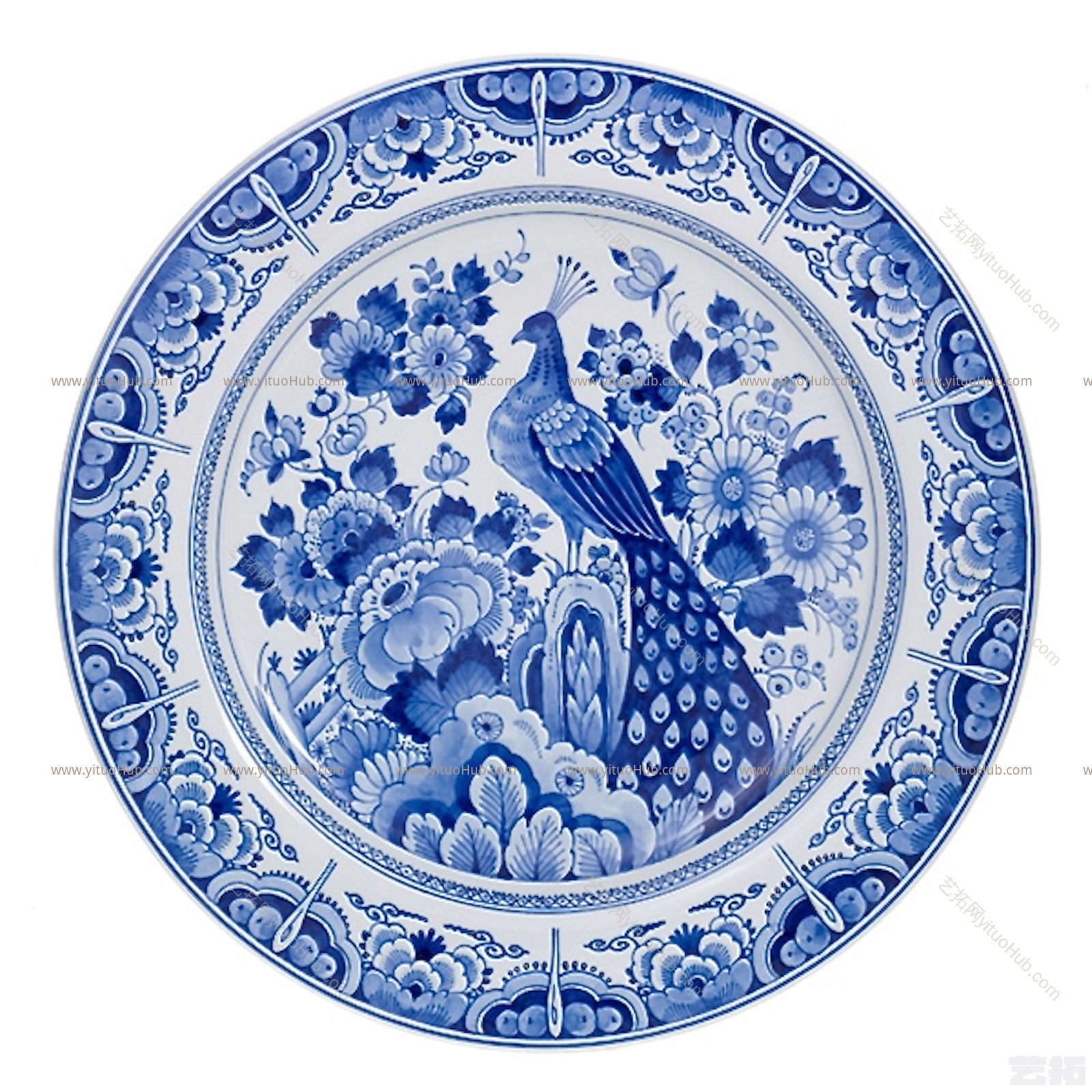 青花瓷盘子贴图