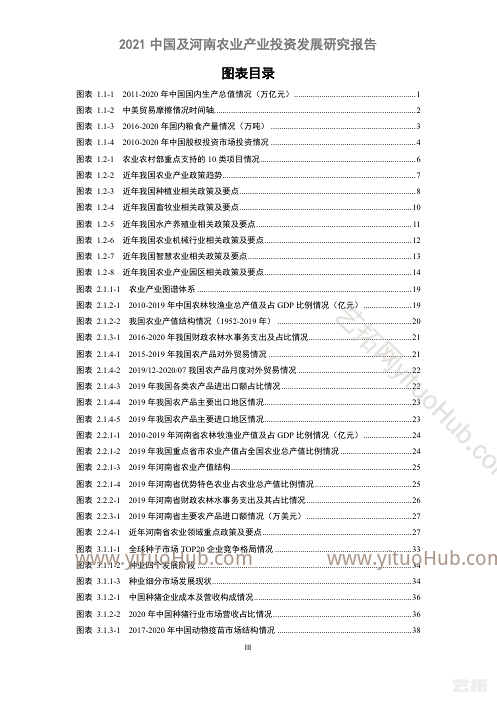 中国及河南农业产业投资发展研究报告