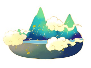中国风复古国潮手绘微景观盆景