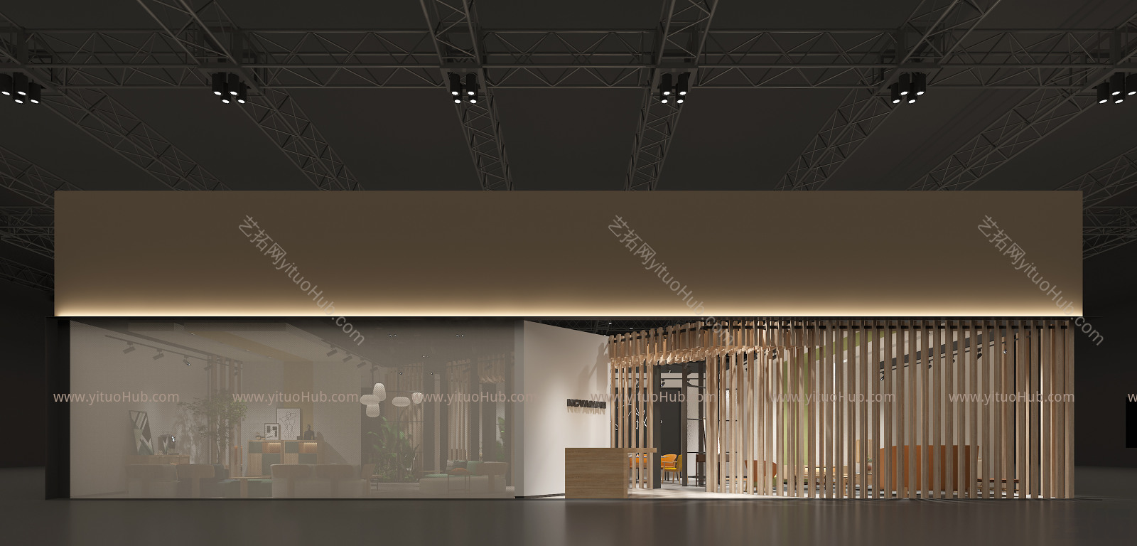 现代家具家居展厅 吊灯 挂画