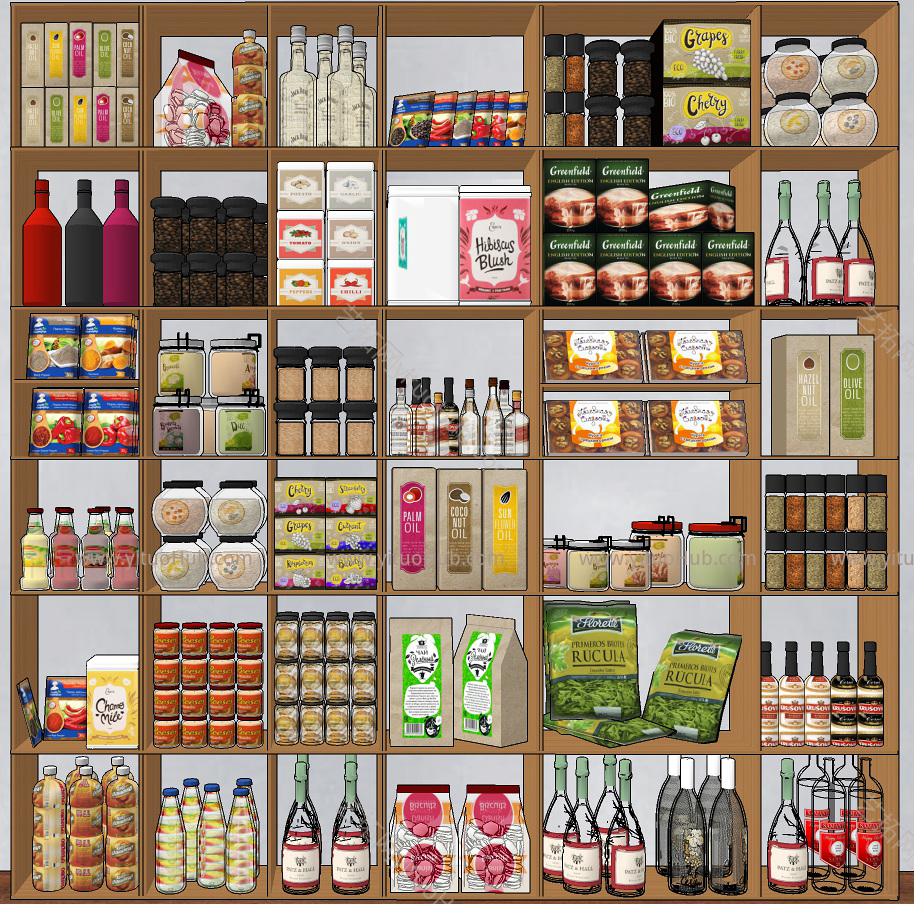 现代食品，酒水，展柜，货架