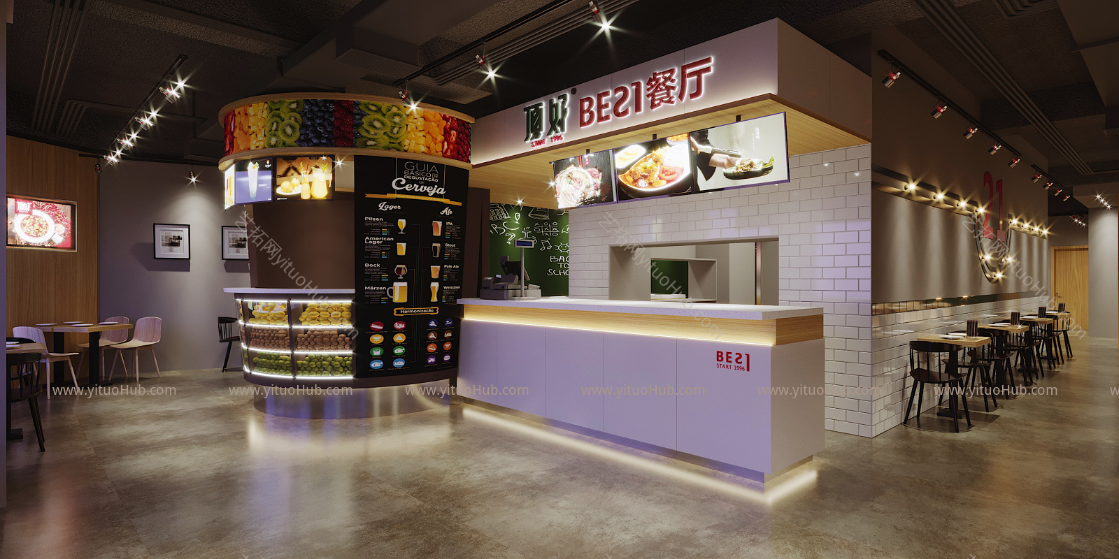 工业风快餐店