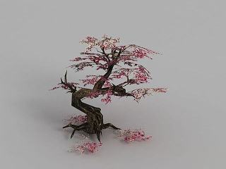 现代魔兽世界游戏场景树木装饰模型
