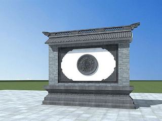 古建照壁模型