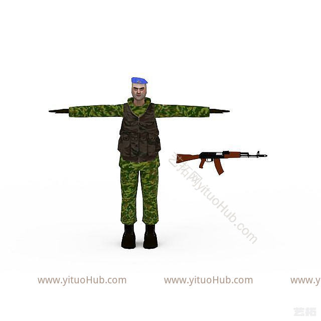 现代美国士兵模型