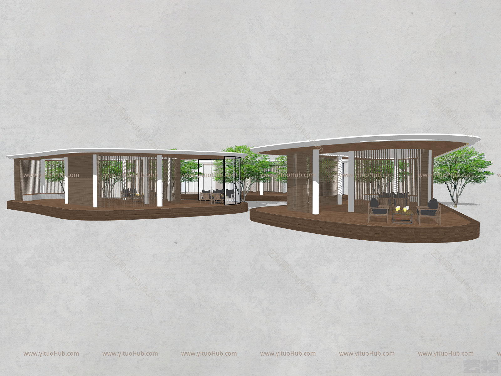 现代镂空廊架 景观小建筑 户外展厅 弧形廊架 休憩廊架