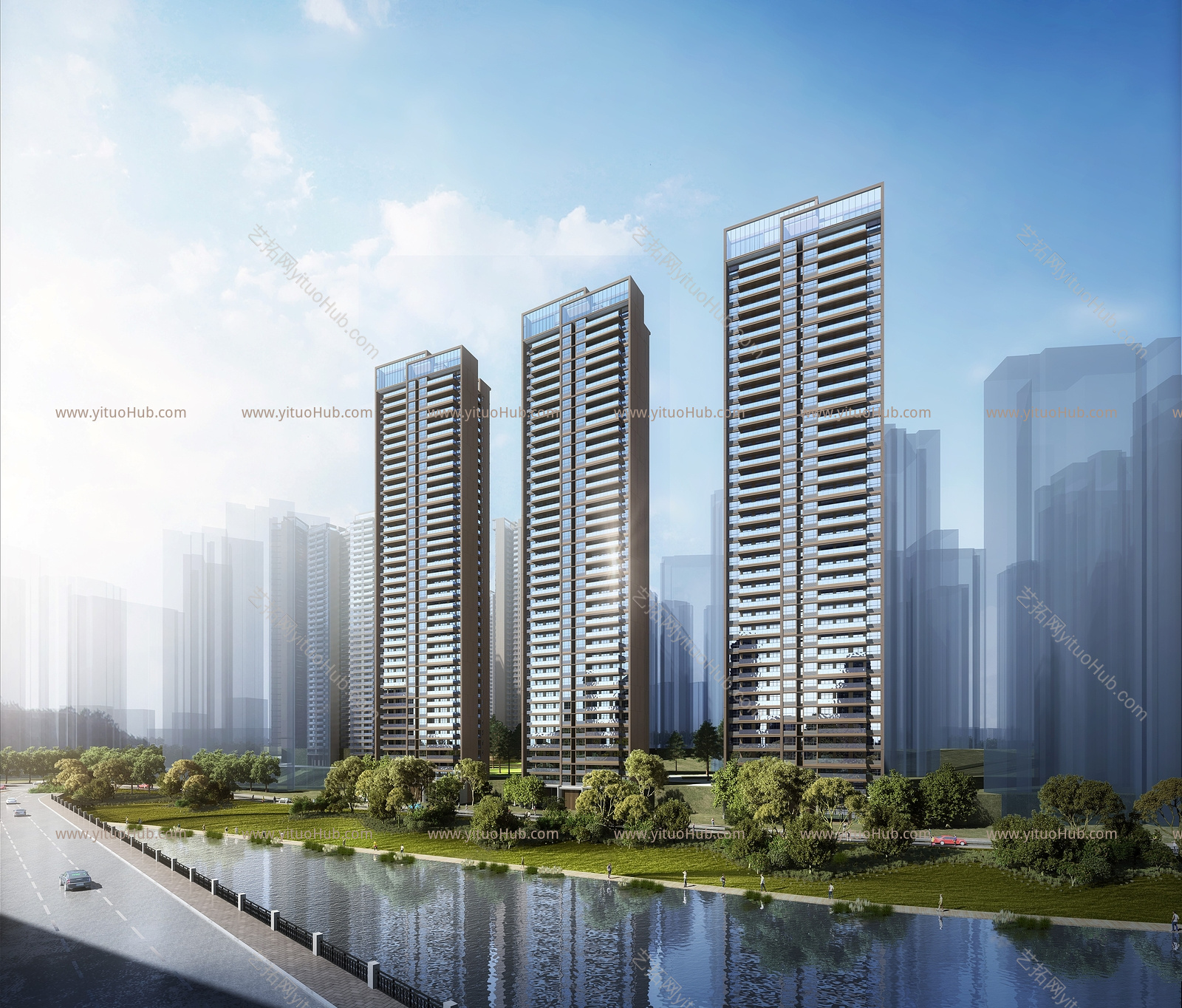 现代小区建筑