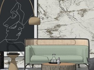 新中式沙发茶几落地灯 (1)