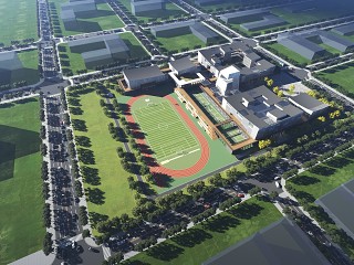 现代风格学校鸟瞰模型