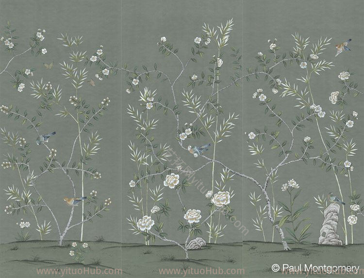 中式欧式田园花鸟壁纸壁画壁布背景画 (125)