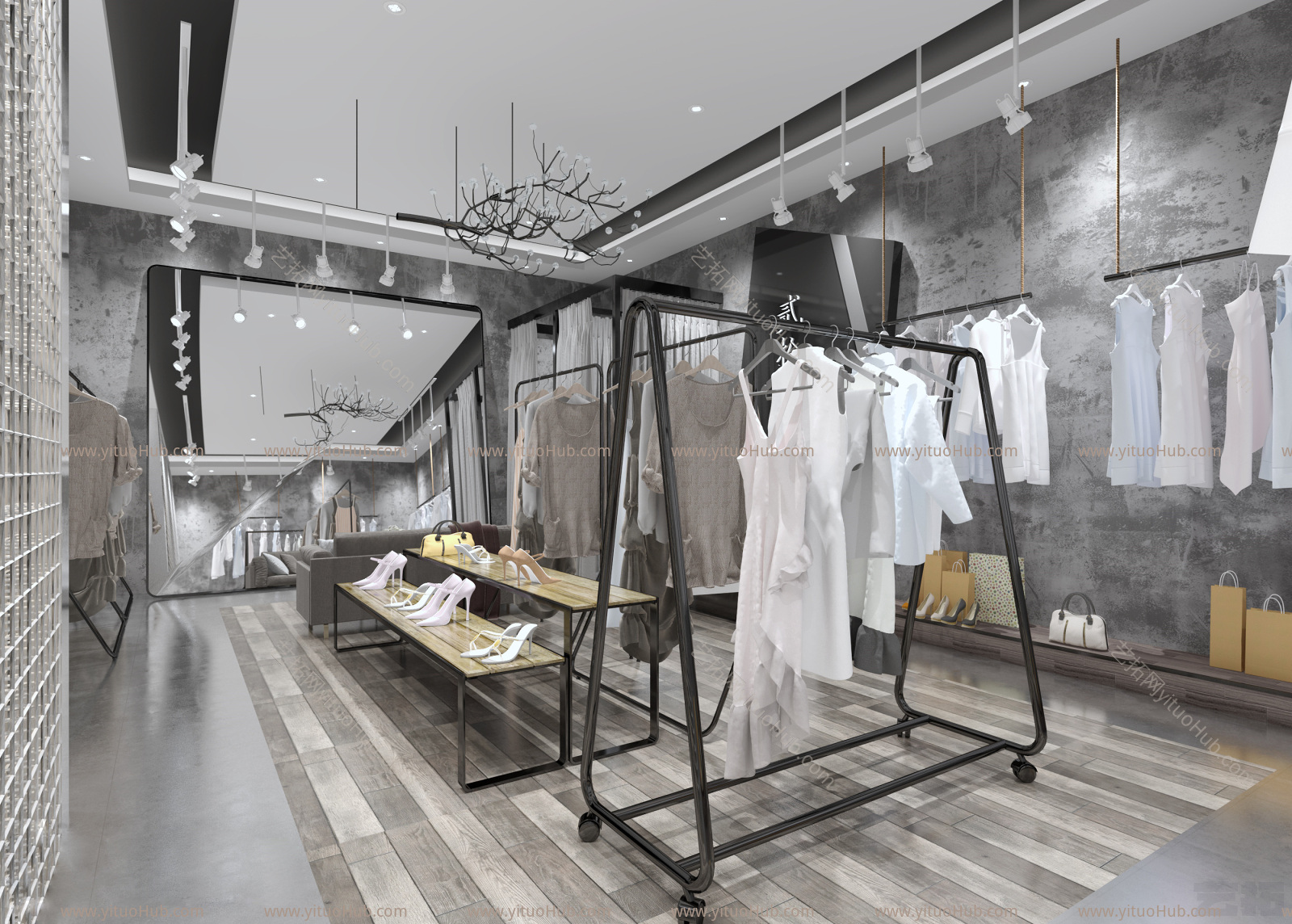 现代工业风服装店