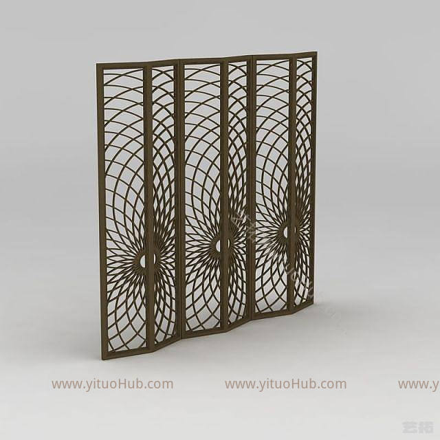 精美中式隔断模型