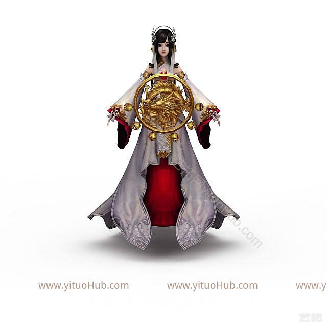 现代天下3游戏人物古装美女模型