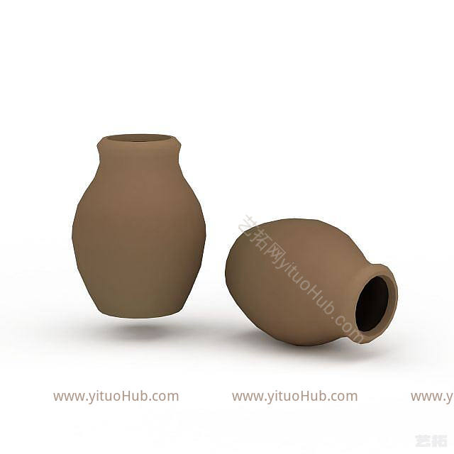 游戏场景道具罐子模型