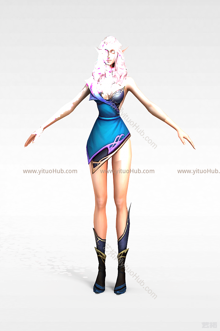 动漫游戏角色精灵女模型
