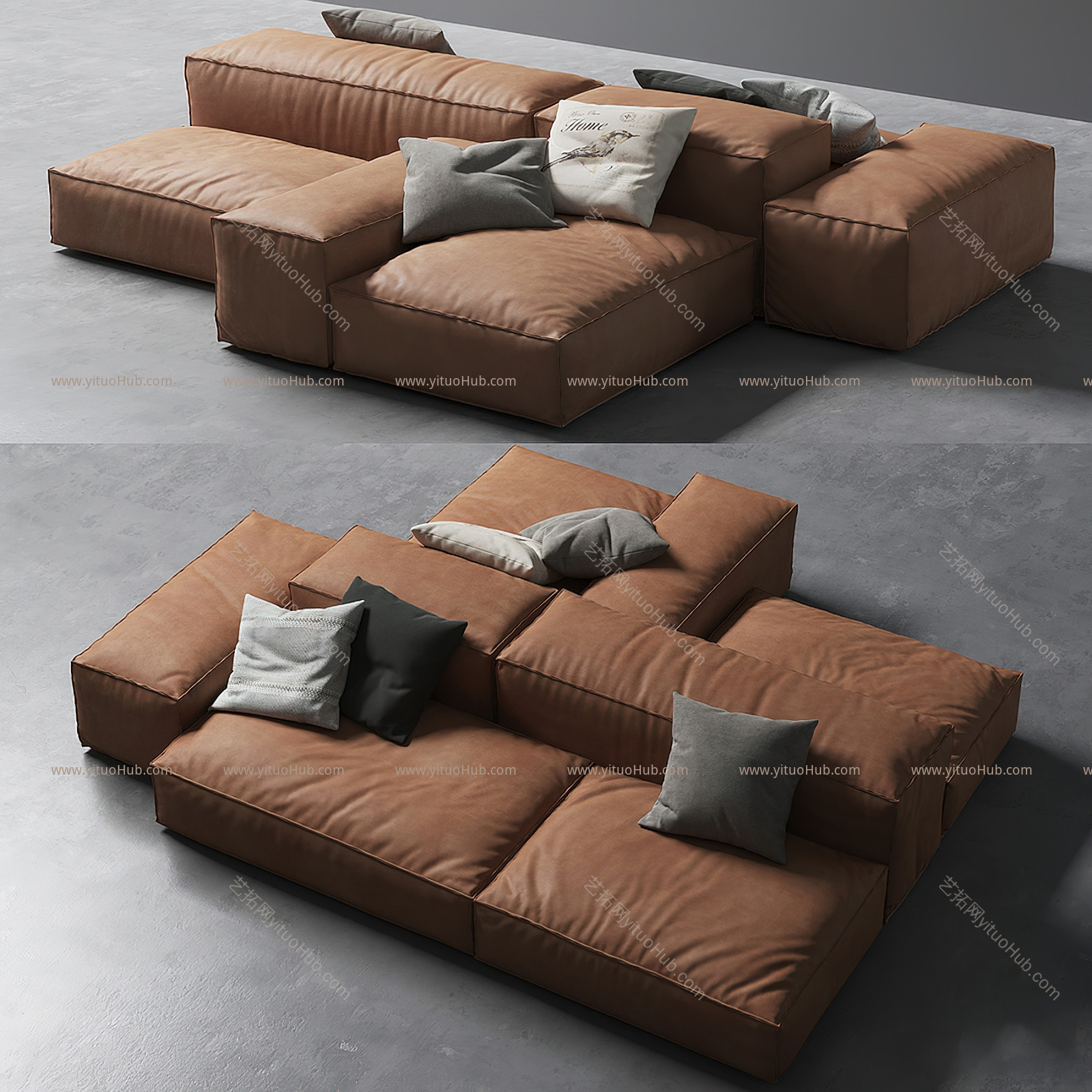 现代Extrasoft Living Divani多人沙发