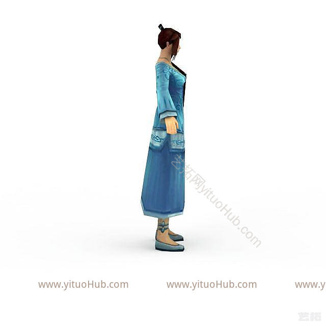 现代诛仙游戏人物少女模型