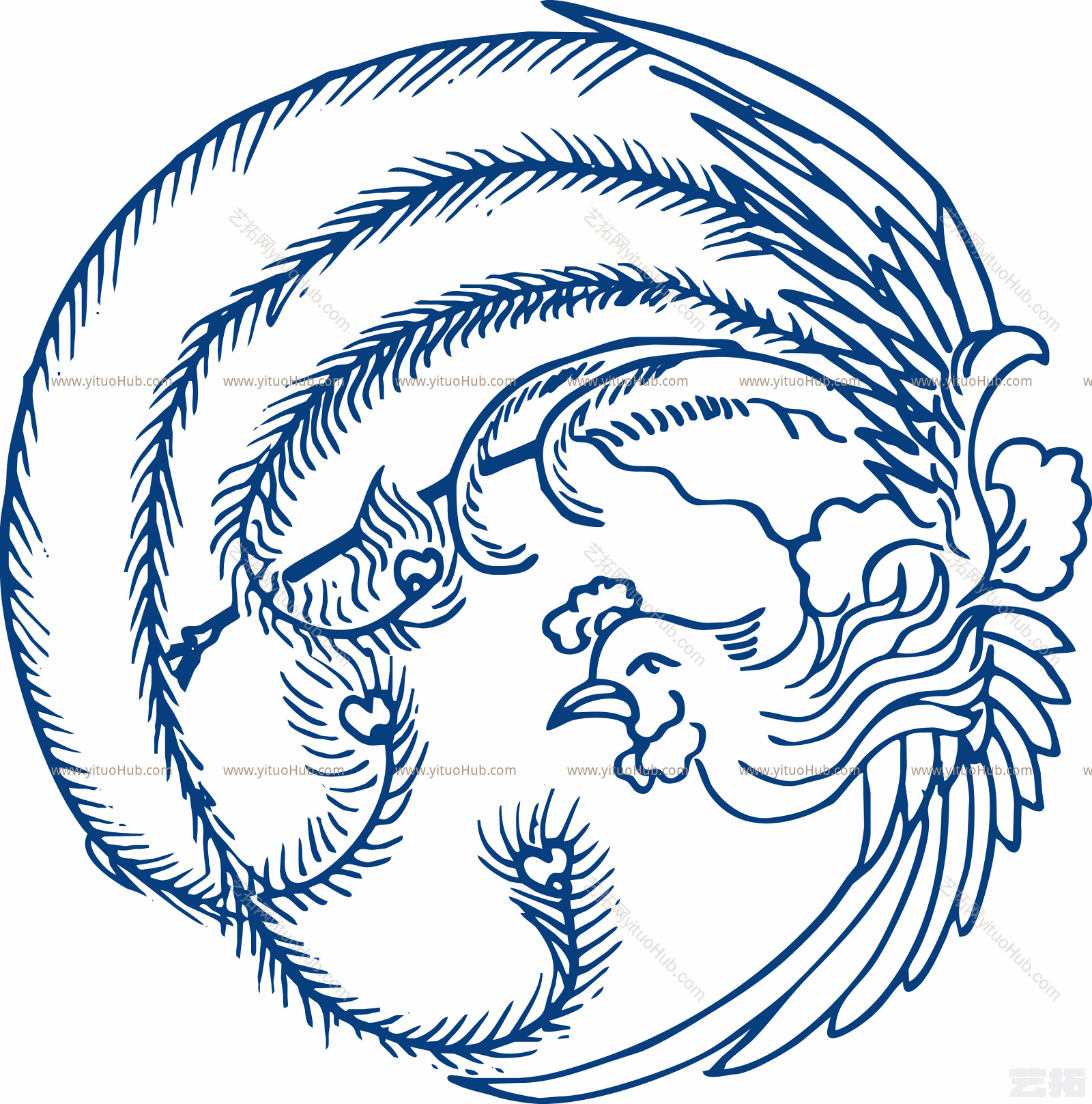 古代青花瓷图案花纹中国风图案贴图