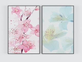 现代梅花装饰画模型