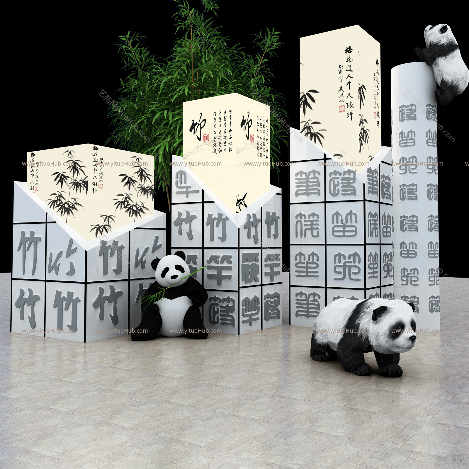 新中式城市雕塑小品