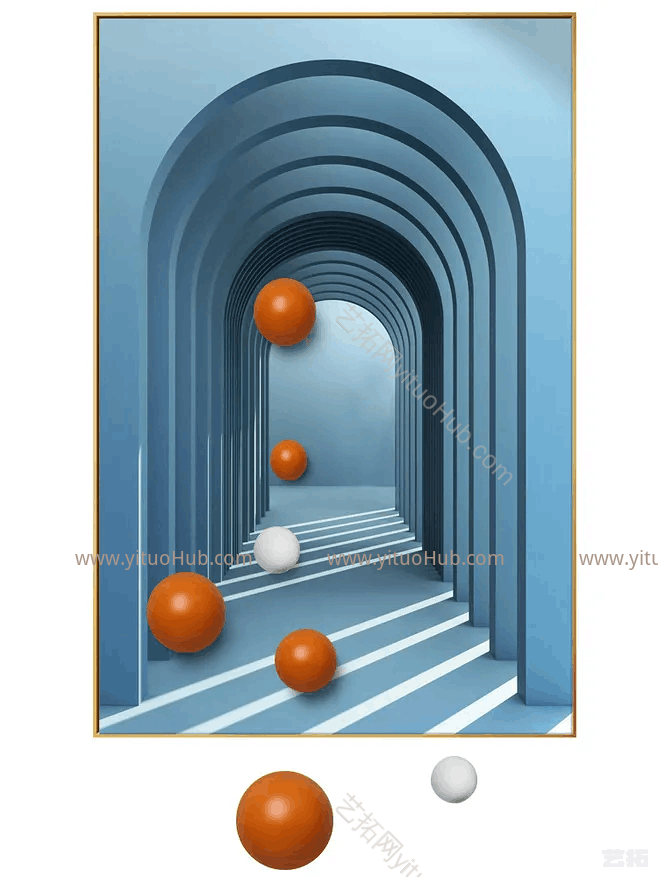3D立体创意球装饰画贴图