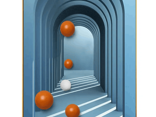 3D立体创意球装饰画贴图