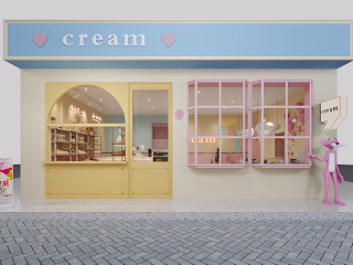 现代甜品店，蛋糕店，甜品店门头，门头，