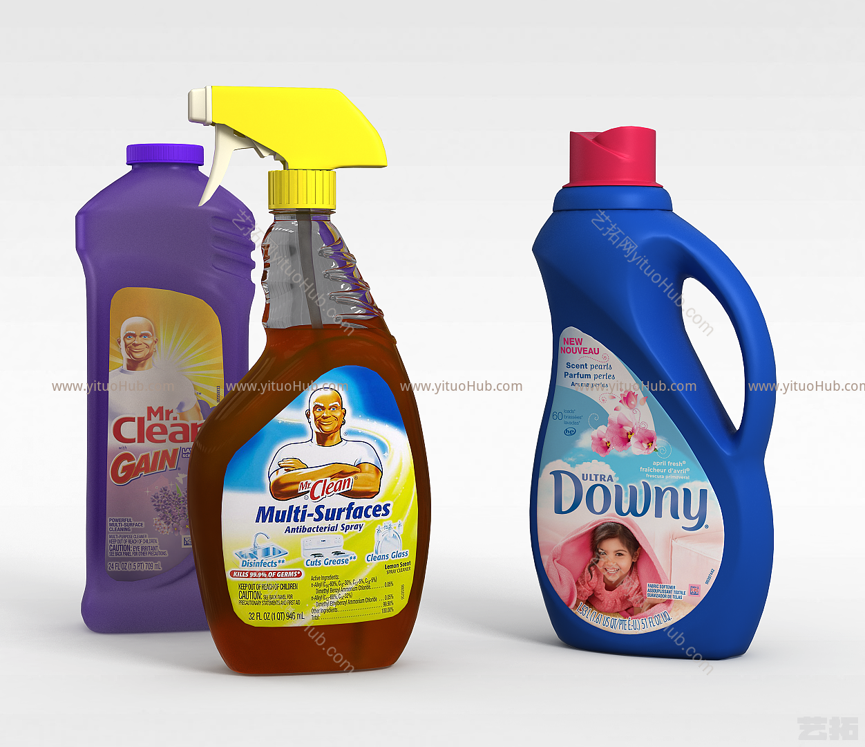 现代洗涤清洁用品模型