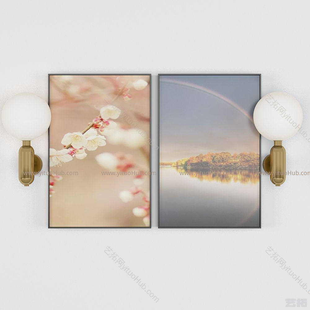 现代鲜花装饰画模型
